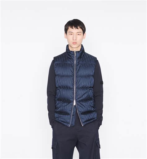 blue dior jacket men's|Dior sleeveless down jacket.